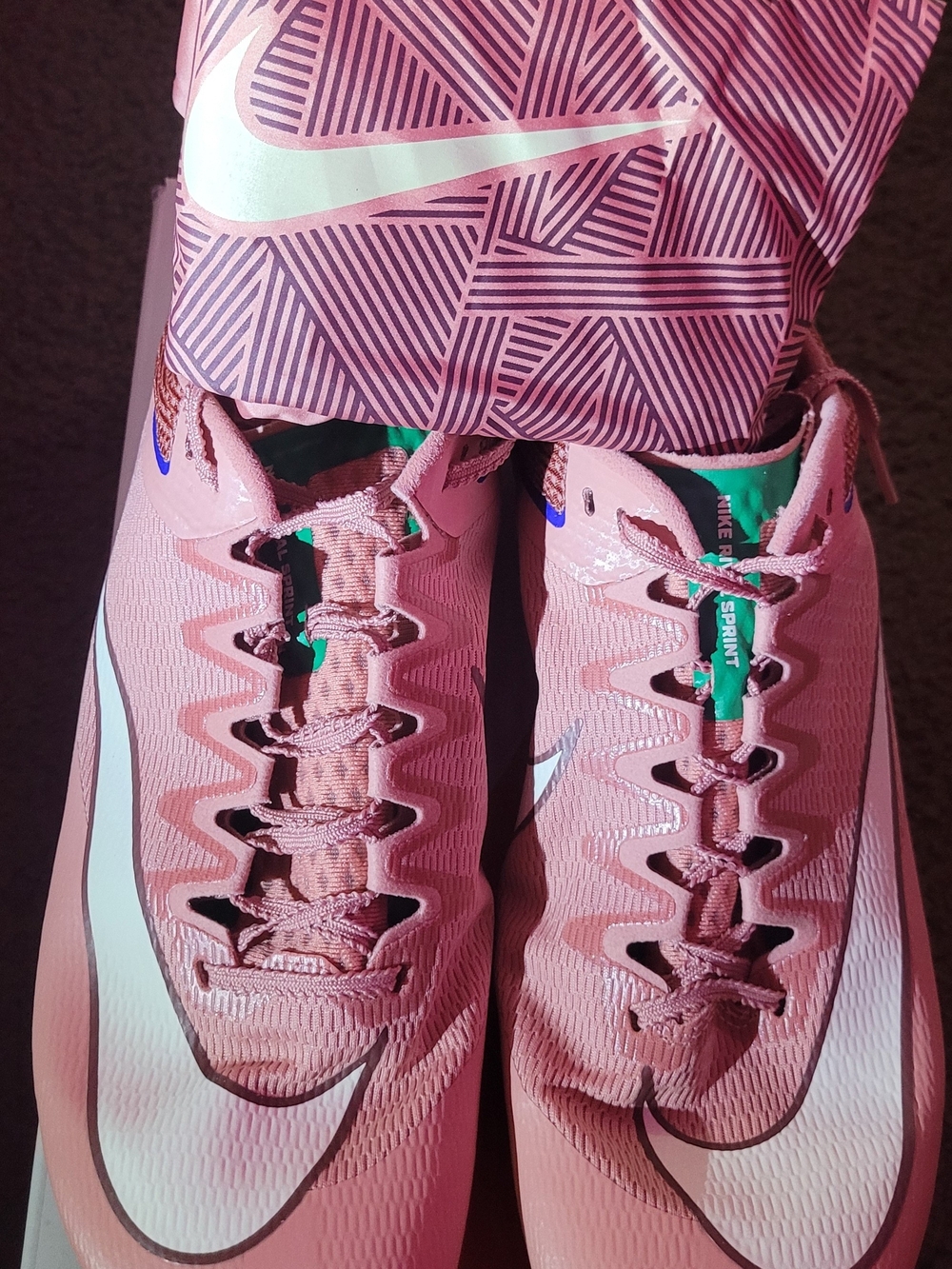 Zoom Women’s Pink Athletic Sprint Shoes with White Swoosh